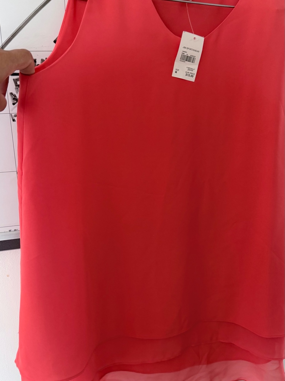 Sleeveless V-Neck Women’s Top in Coral